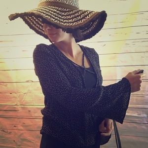 Black bell sleeve top